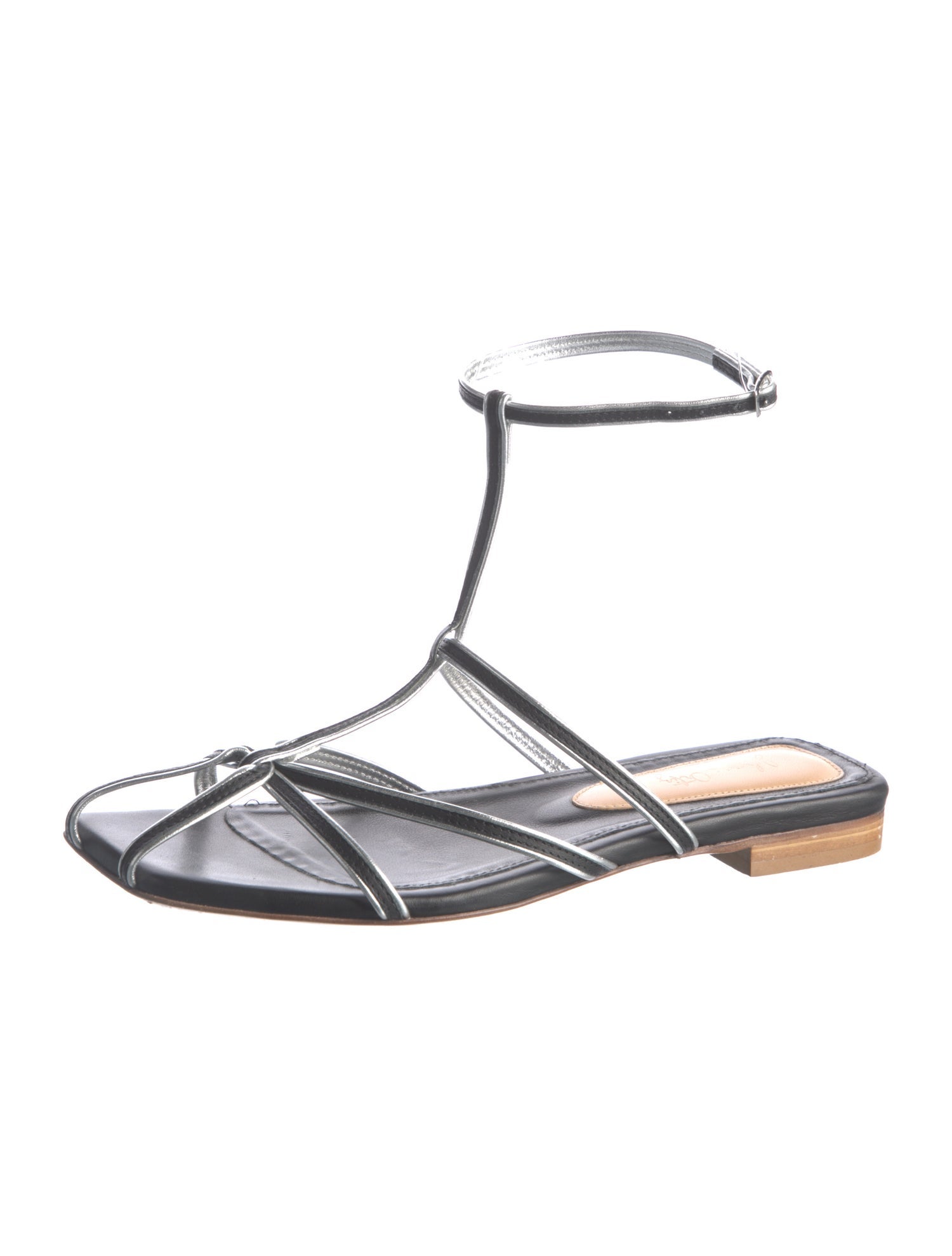 Johanna Ortiz Leather Striped Gladiator Sandals